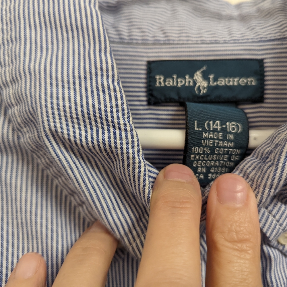 Ralph Lauren blue striped button down